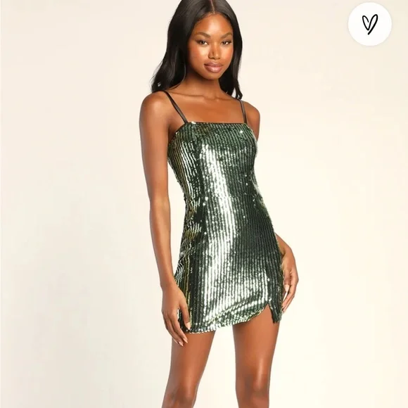 Lulus NWT Hit The Dance Floor Body Con Sequin Sleeveless Mini Dress πππ - Picture 5 of 17